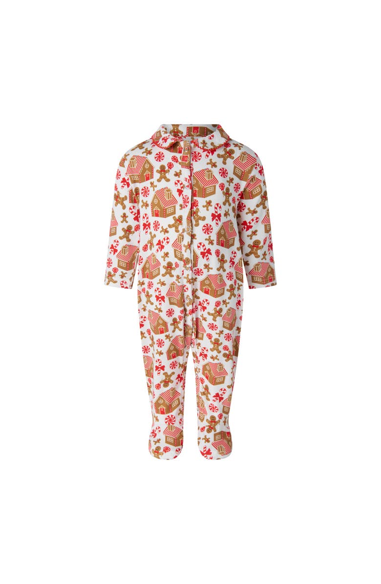 Rachel Riley Gingerbread Footie, Main, color, Red