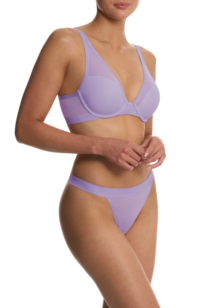 True Zen Mesh Plunge T-Shirt Bra, Alternate, color, PURPLE PEARL