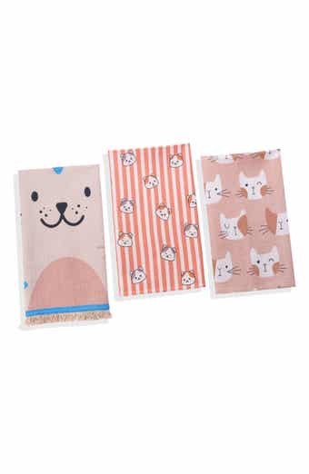 Feline Chic Set of 3 Cotton Waffle Kitchen Towels