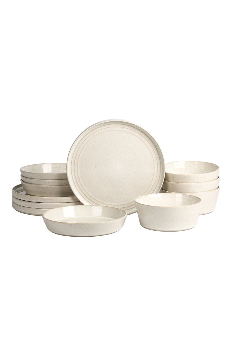 Stone Lain Claire Stoneware 12-Piece Dinnerware Set, Main, color, White