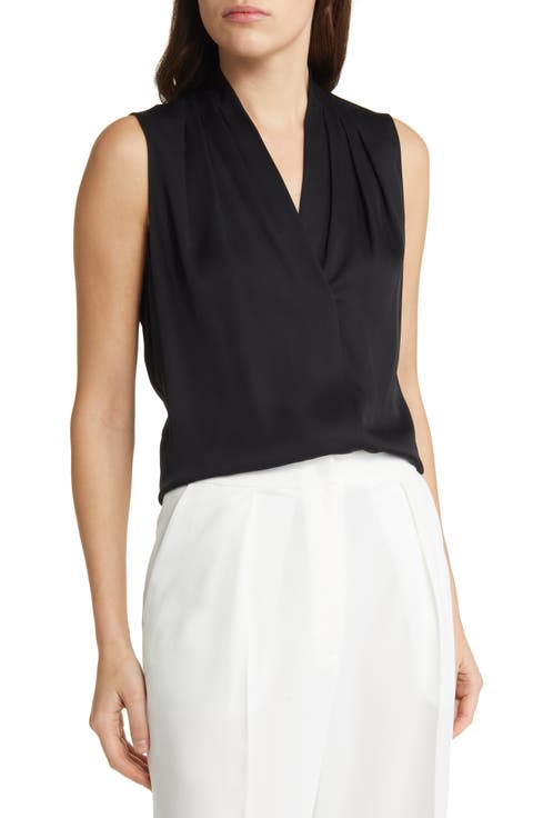 'Mila' Sleeveless Stretch Silk Blouse