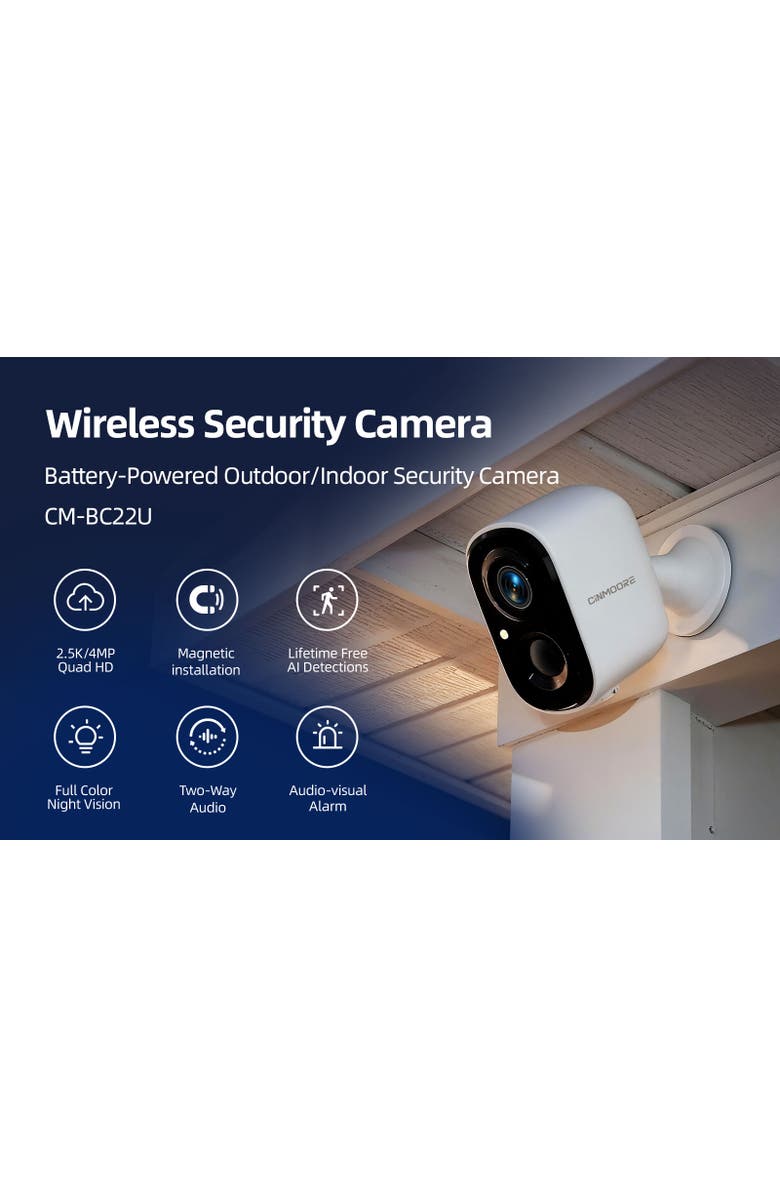 Cinmoore Single Band WiFi Outdoor Camera, Alternate, color, White