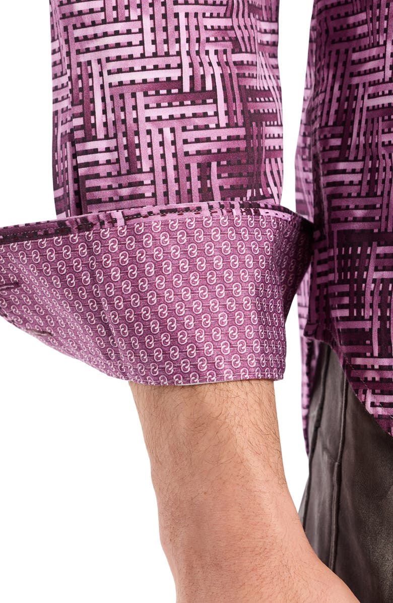 Robert Graham Berkley Long Sleeve Stretch Cotton Button-Up Shirt, Alternate, color, Berry