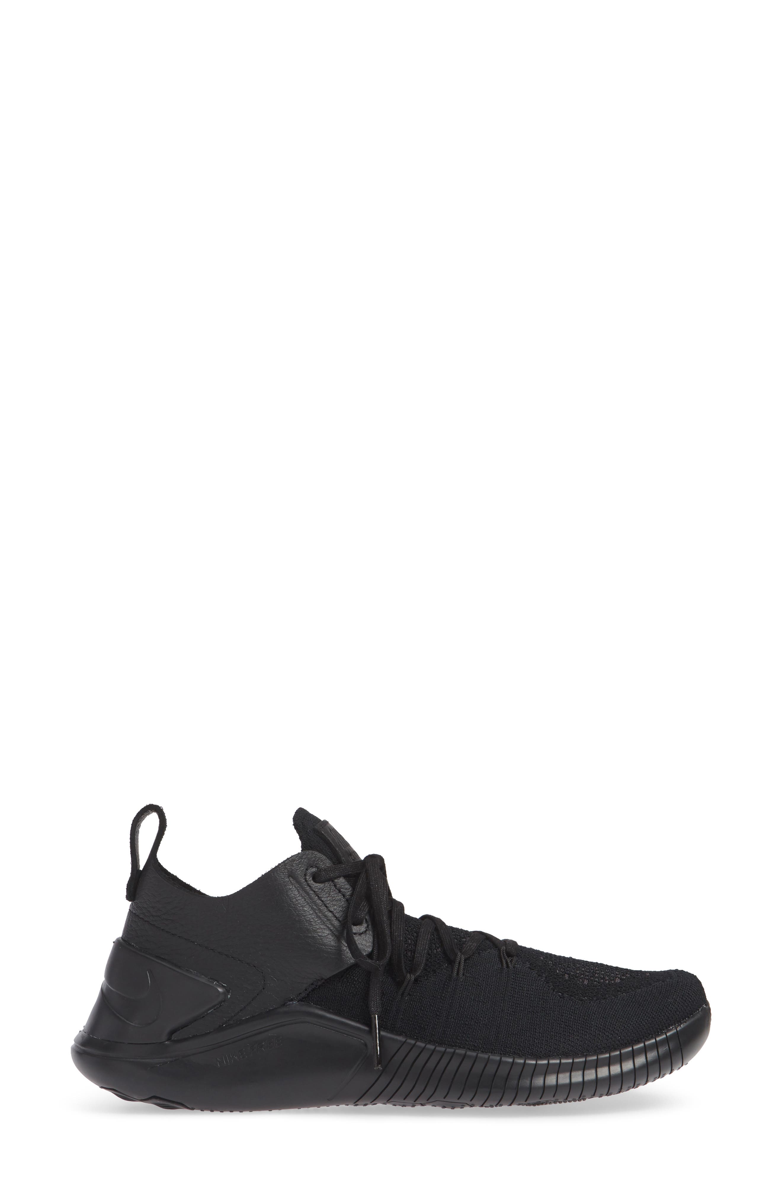 Free TR Flyknit 3 Training Shoe, Alternate, color, BLACK/ BLACK/ BLACK