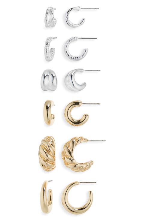 Set of 6 Hoop Earrings