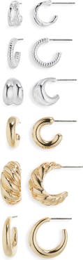 NORDSTROM RACK Set of 6 Hoop Earrings