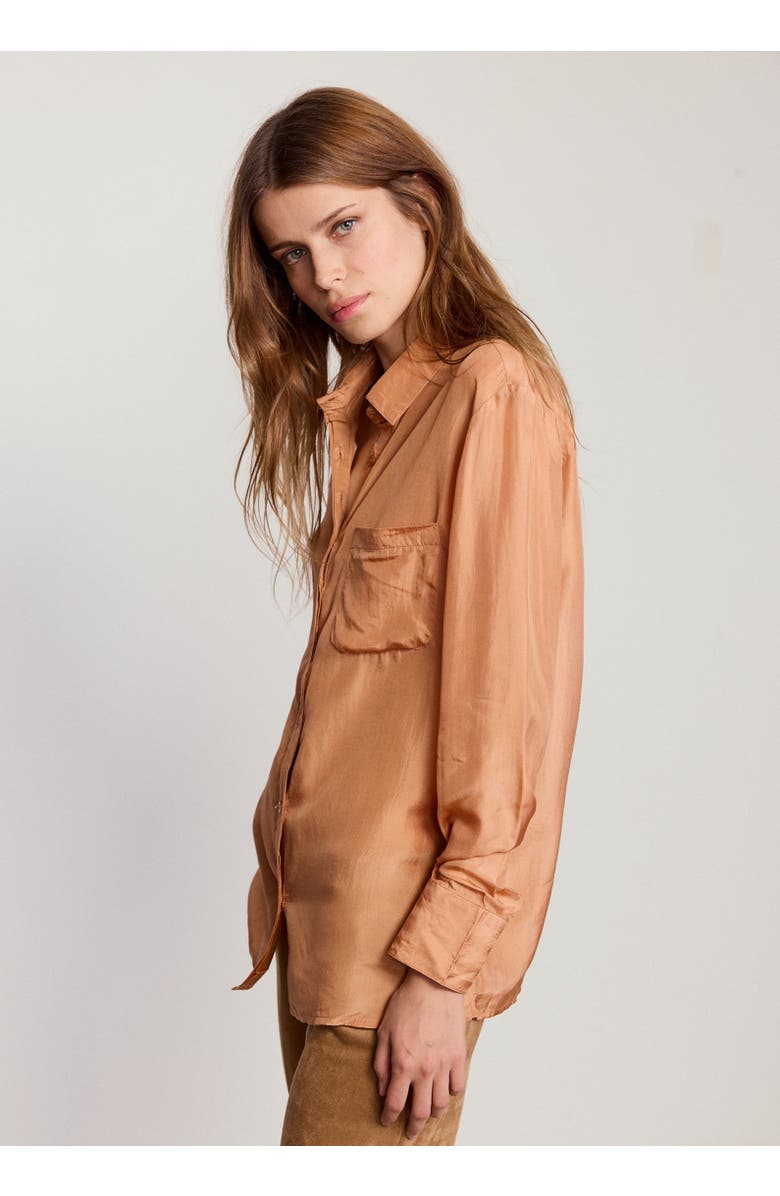 The Shirt by Rochelle Behrens The Silk Shirt, Alternate, color, Camel