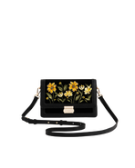 Fable England Botanical Velvet Embroidered Foldover Bag