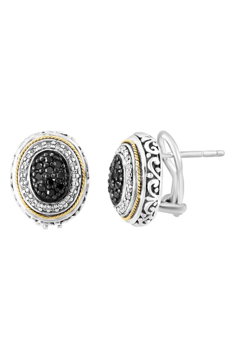 EFFY 18K Gold & Sterling Silver Black Diamond & White Diamond Stud Earrings - 0.55 ctw., Alternate, color,