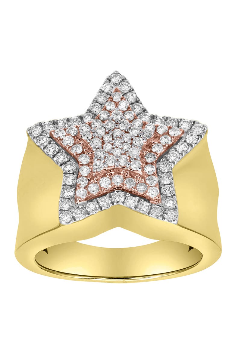 Star Studded Bling 14K Yellow Gold Two Tone  Star Ring - 1.91 Ct, Main, color, 14K Yellow Gold
