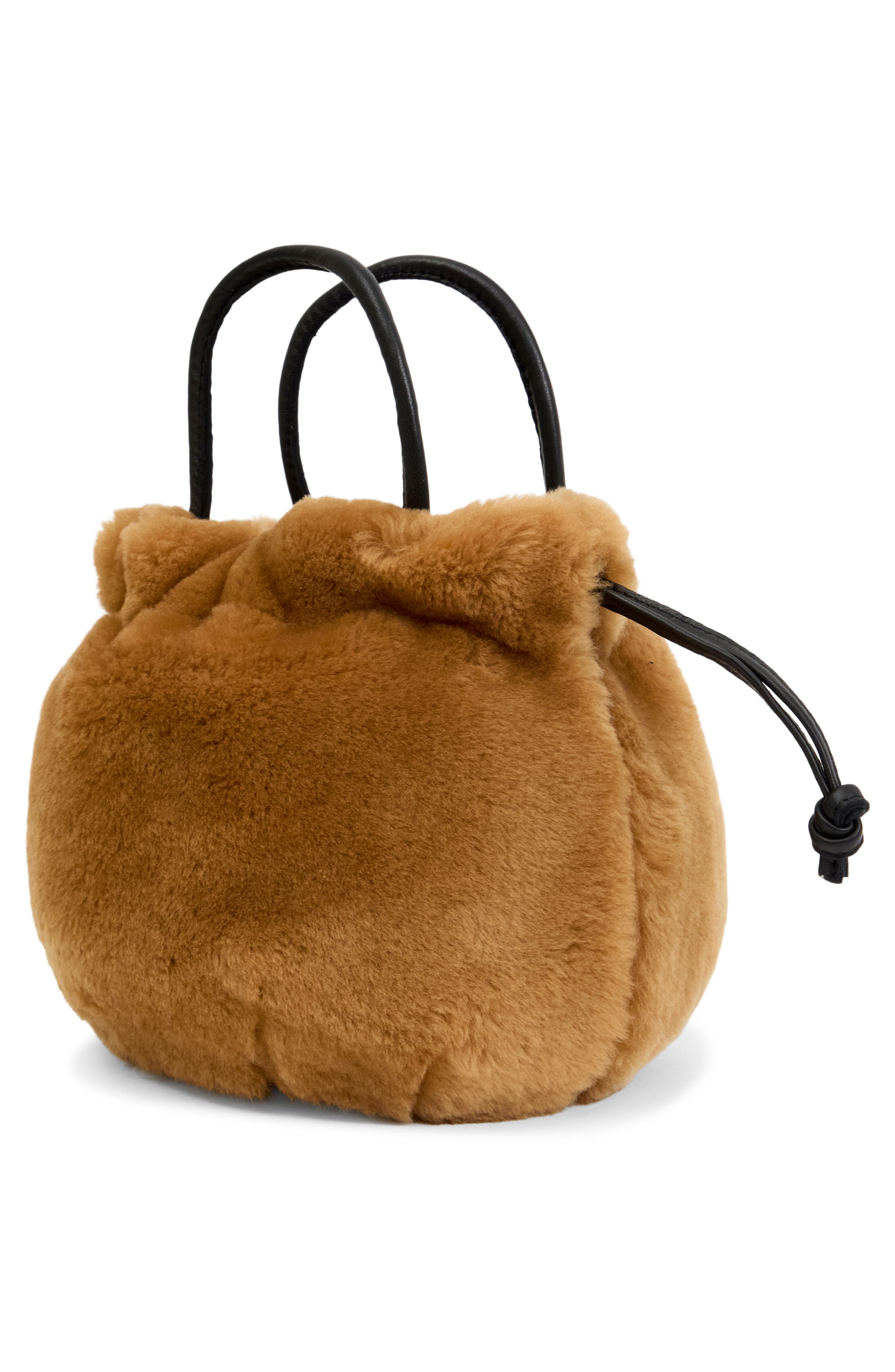 Emma Shearling Top Handle Bag, Alternate, color, TEDDY