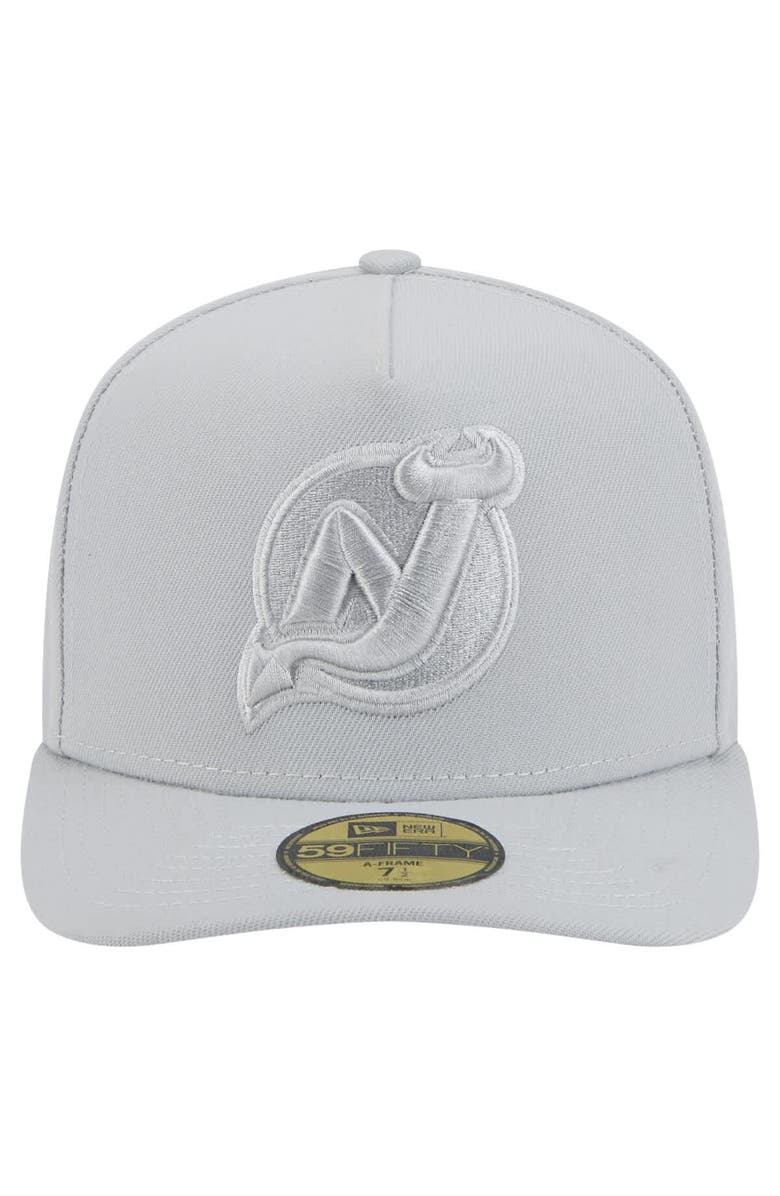 New Era Men's New Era Gray New Jersey Devils Color Pack A-Frame 59FIFTY Fitted Hat, Alternate, color, 