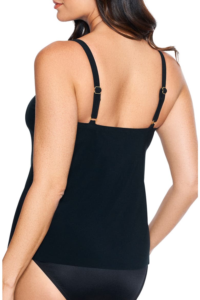 Razzle Dazzle Zing Tankini Swim Top, Alternate, color, BLACK