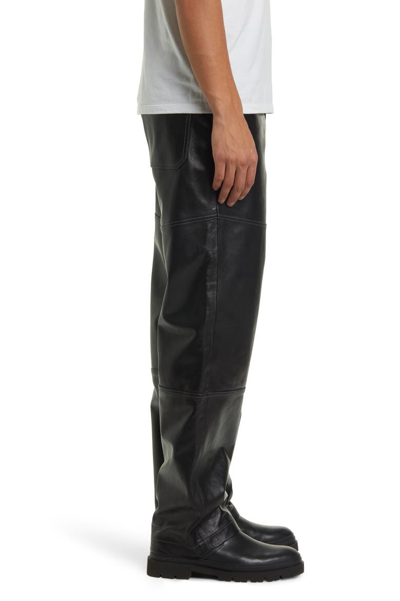 Lambskin Leather Pants, Alternate, color, BLACK