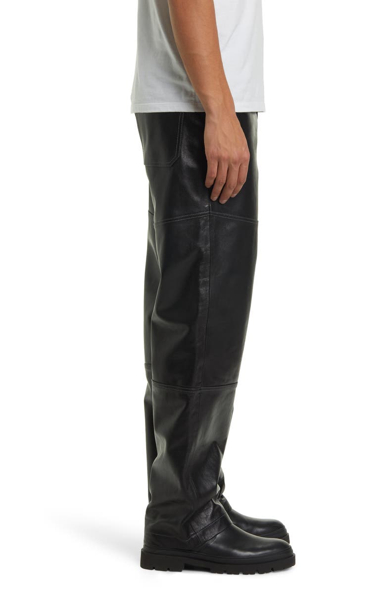 FRAME Lambskin Leather Pants, Alternate, color, Black