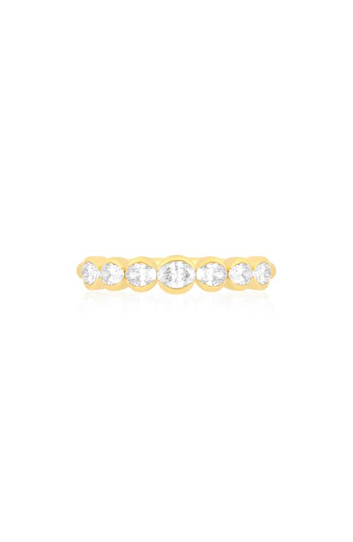 Ef Collection Half Bezel Oval Diamond Ring In Gold