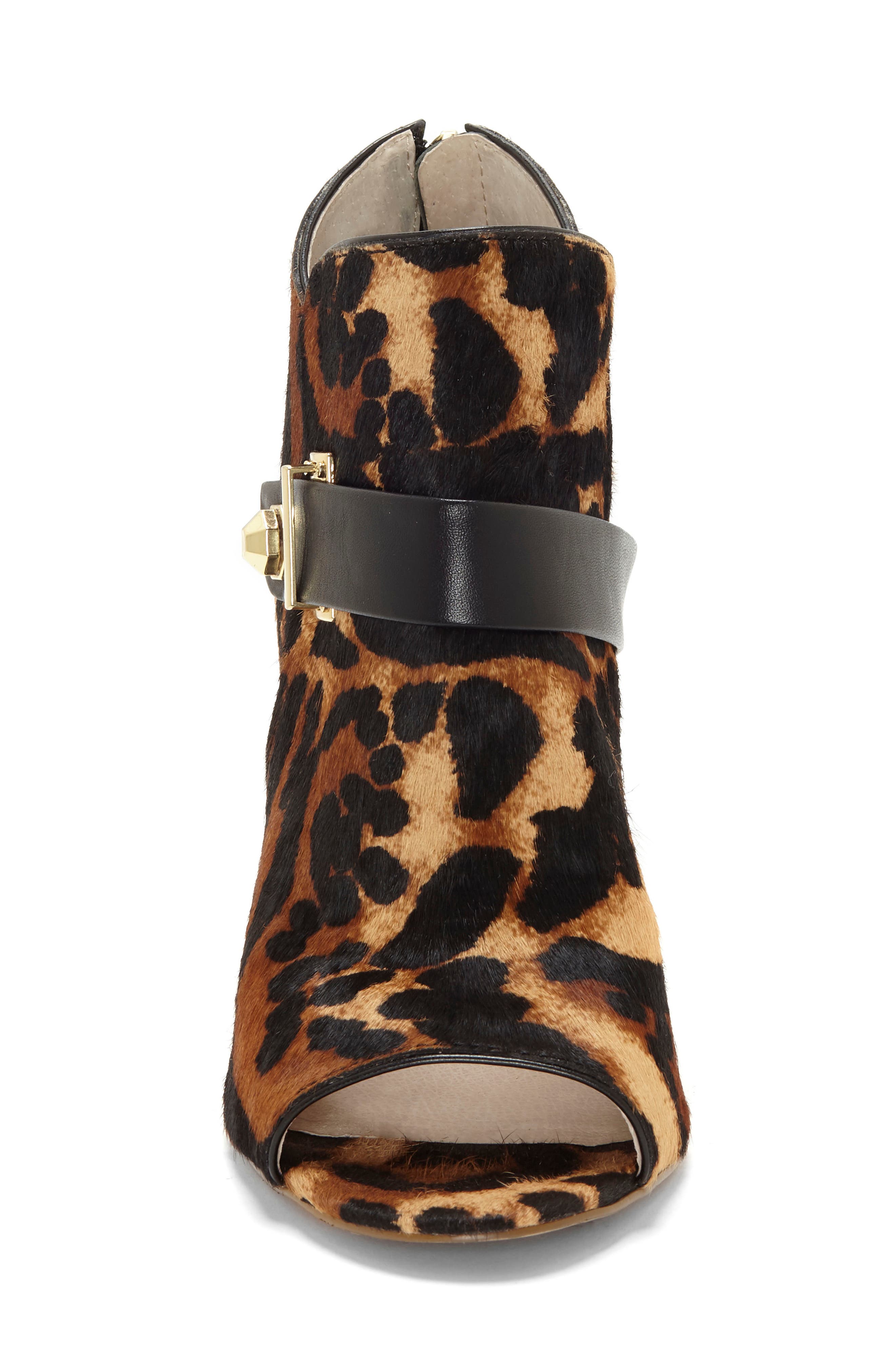 Lander Open Toe Genuine Calf Hair Bootie, Alternate, color, ZEOPARD CALF HAIR