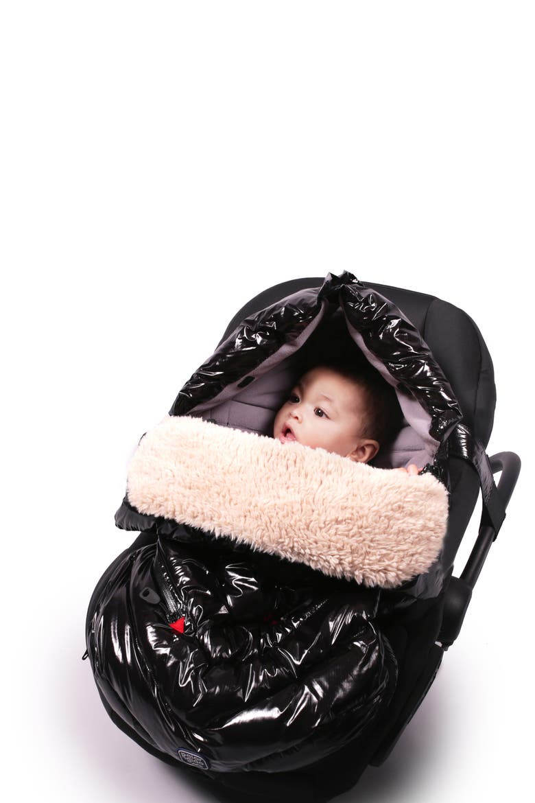 Polar Igloo Water Resistant Stroller/Car Seat Bunting, Alternate, color, BLACK