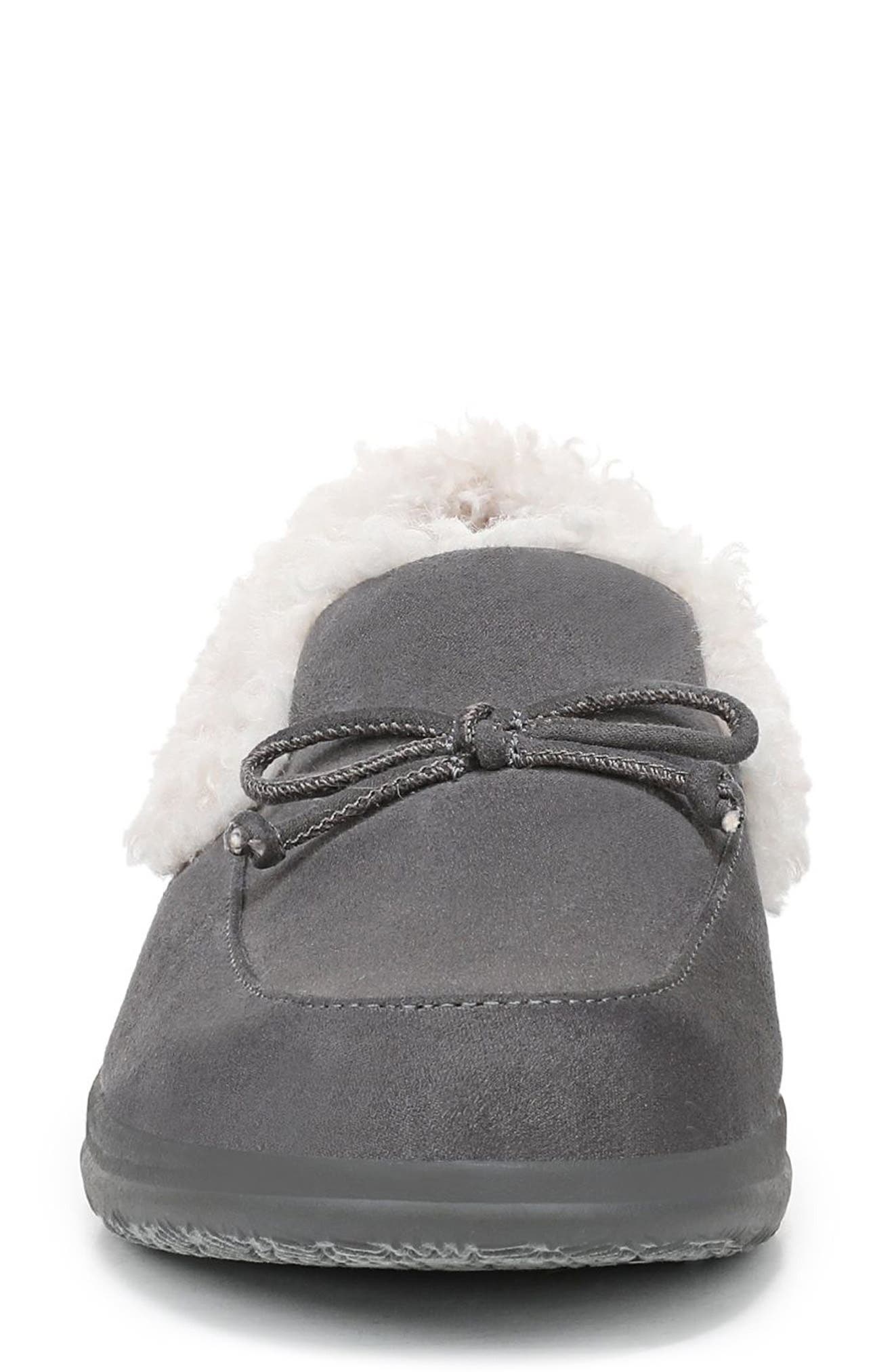 Vionic Claribel Faux Shearling Lined Slipper, Alternate, color, Steel Grey
