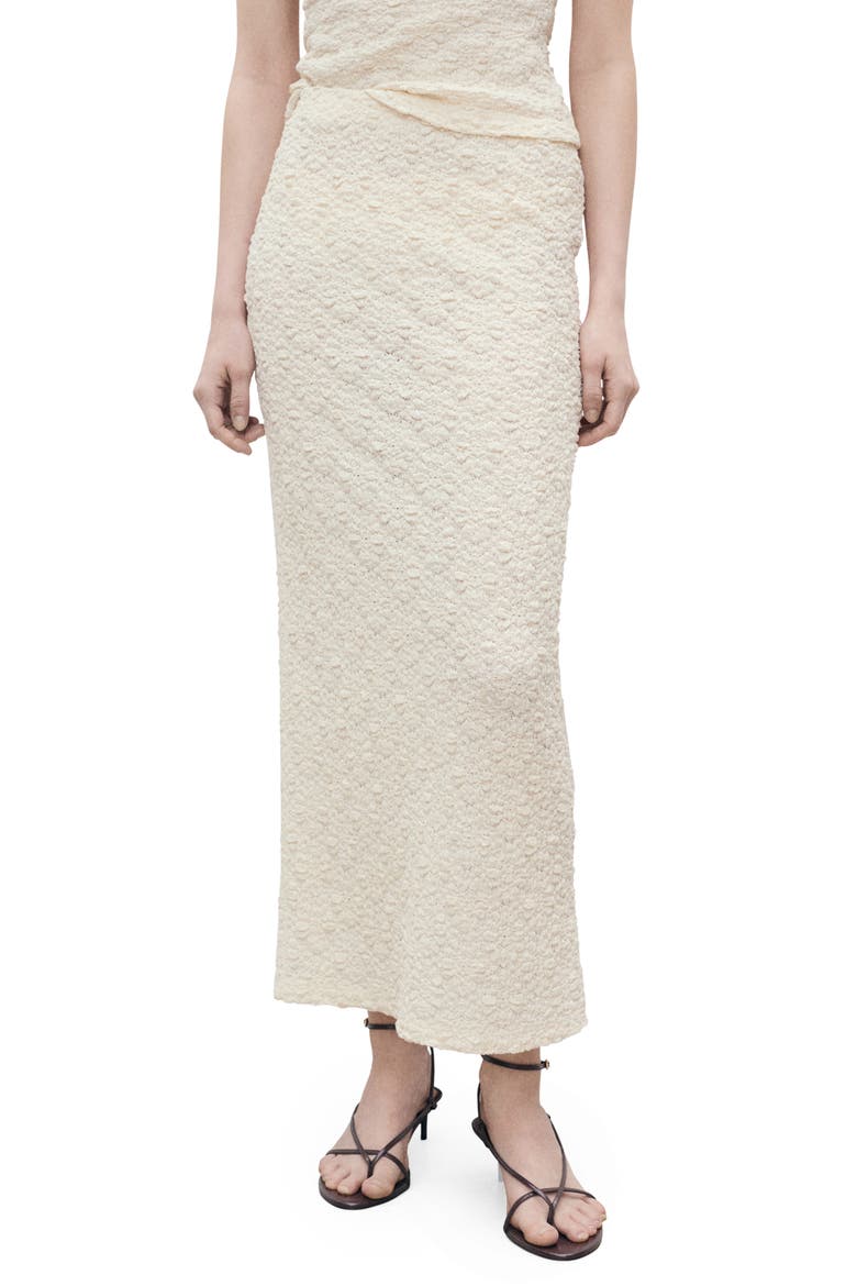 Textured Knit Maxi Skirt, Main, color, ECRU