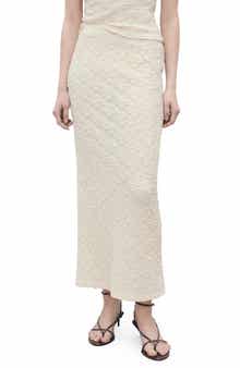 MANGO Textured Knit Maxi Skirt