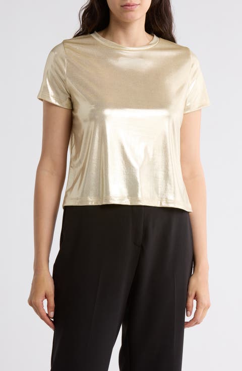 Metallic Crewneck T-Shirt
