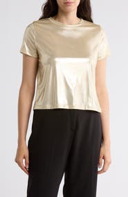 Renee C Metallic Crewneck T-Shirt