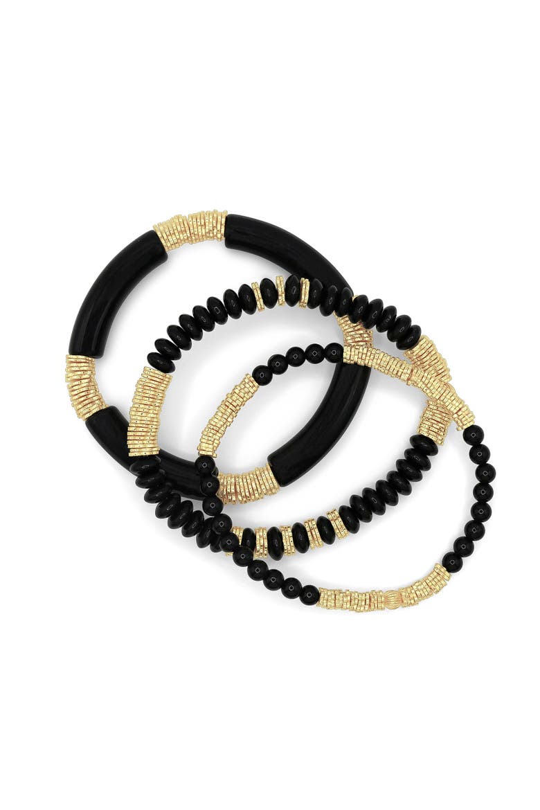 Midnight Beach Bracelet Stack, Alternate, color, Black
