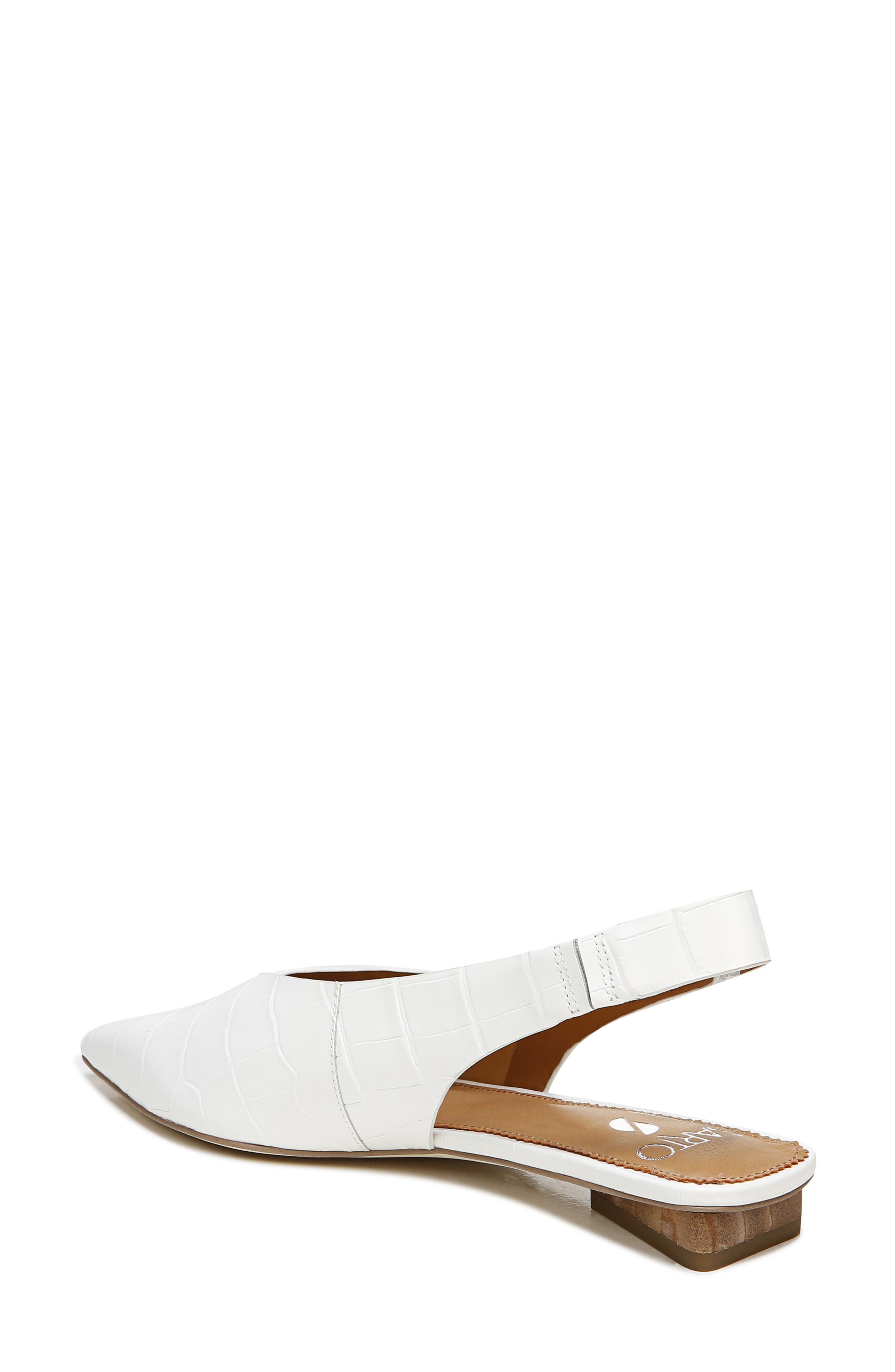 Grayson Slingback Flat, Alternate, color, WHITE LEATHER