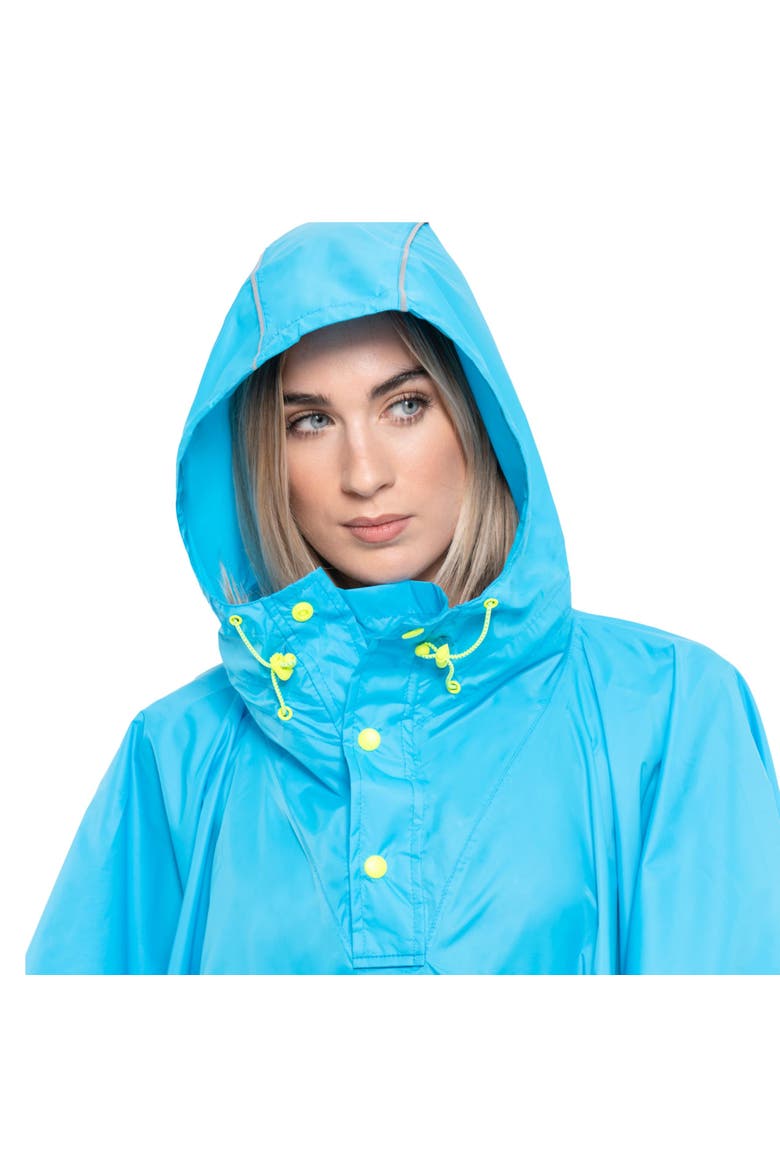 Packable Waterproof Poncho, Alternate, color, Neon Blue