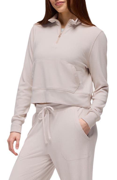 Prana Willow West Crop Half-zip Sweatshirt In Gray