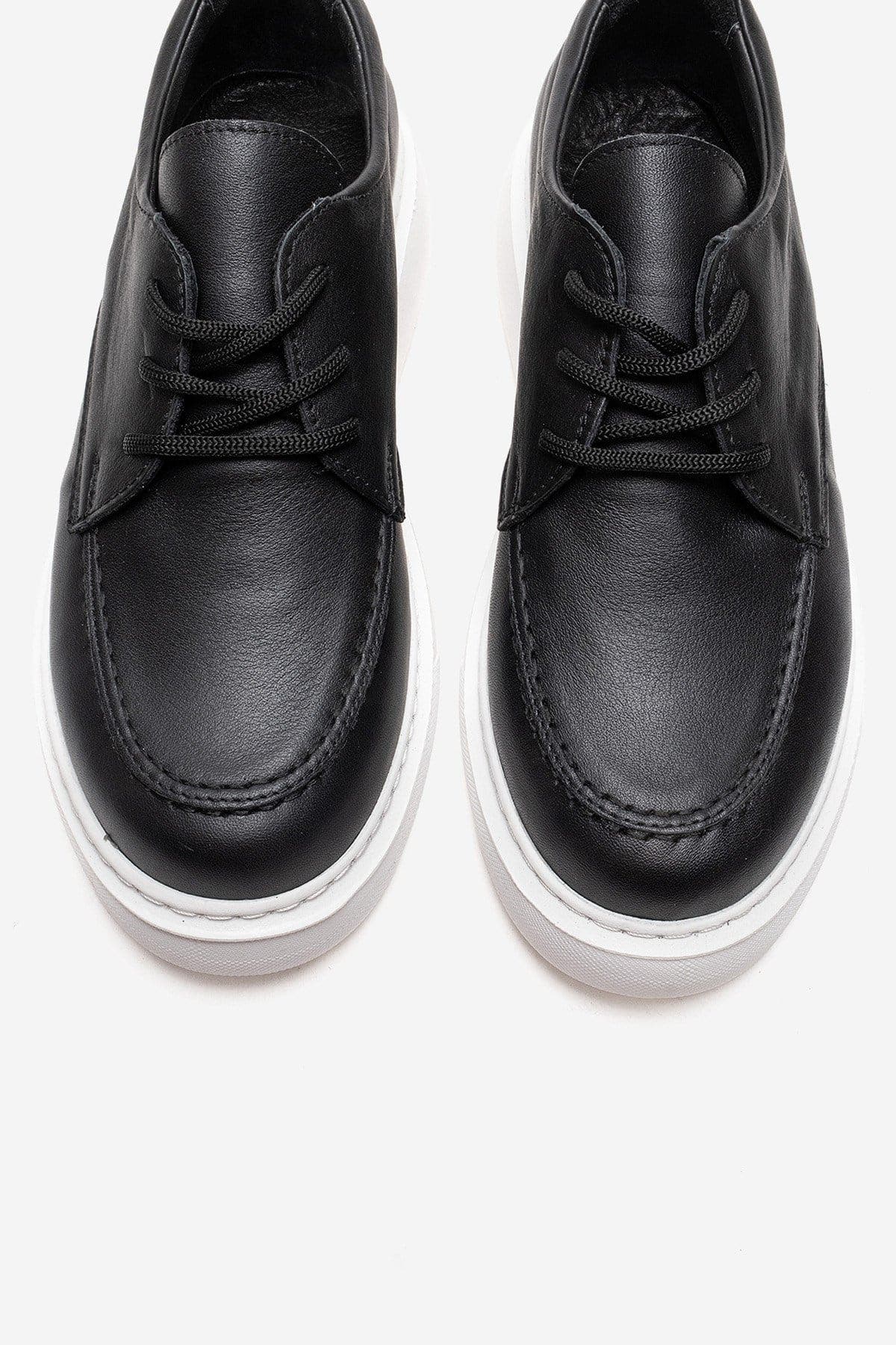 Forever & Always Shoes Mareon Leather Lace Up Sneaker, Alternate, color, Black