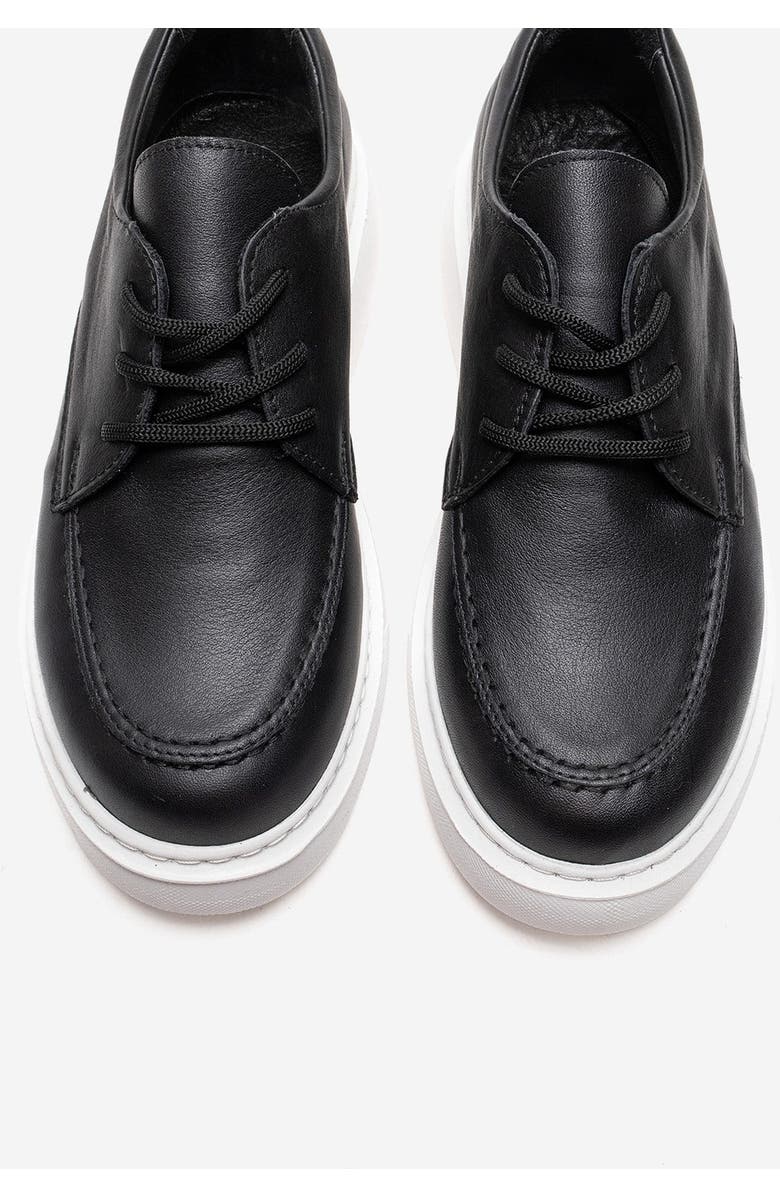 Forever & Always Shoes Mareon Leather Lace Up Sneaker, Alternate, color, Black