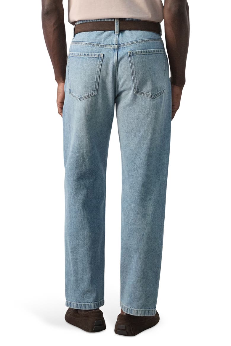Cotton & Linen Straight Leg Jeans, Alternate, color, LIGHT VINTAGE BLUE
