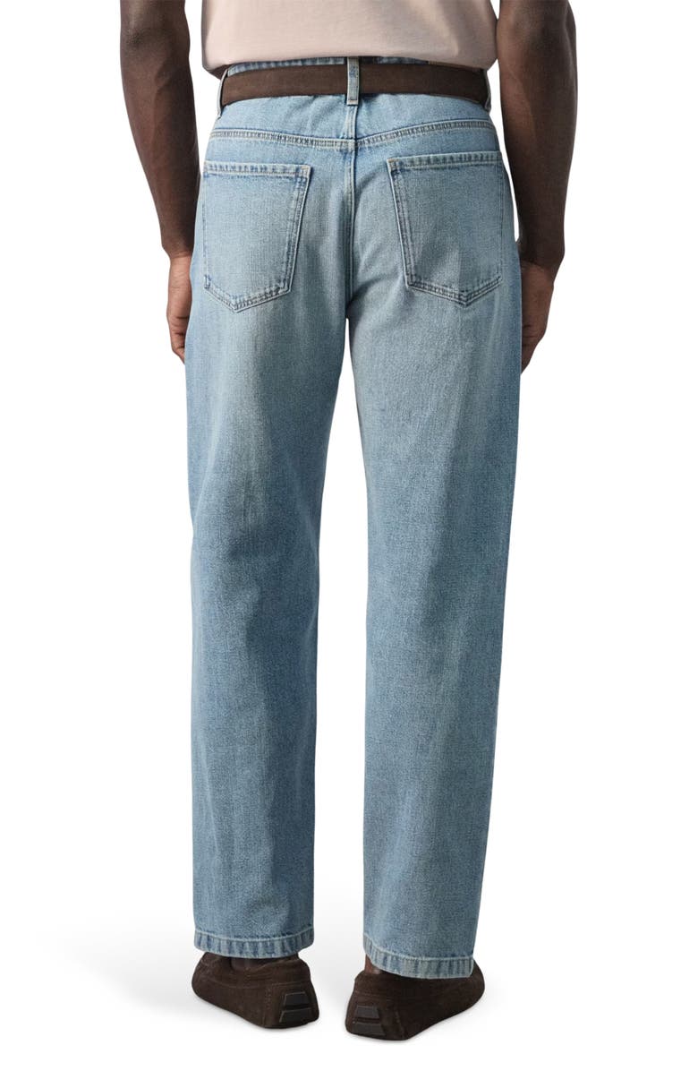MANGO Cotton & Linen Straight Leg Jeans, Alternate, color, Light Vintage Blue