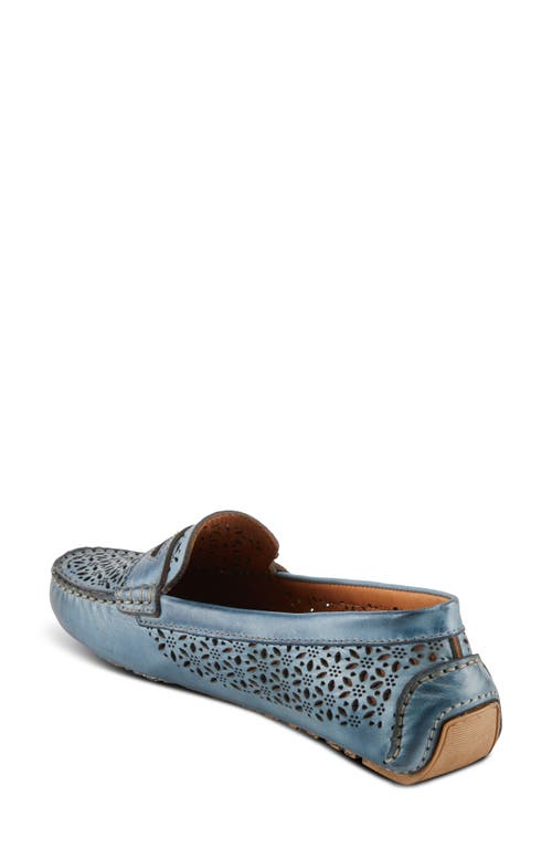 Spring Step Crain Driving Penny Loafer In Blue