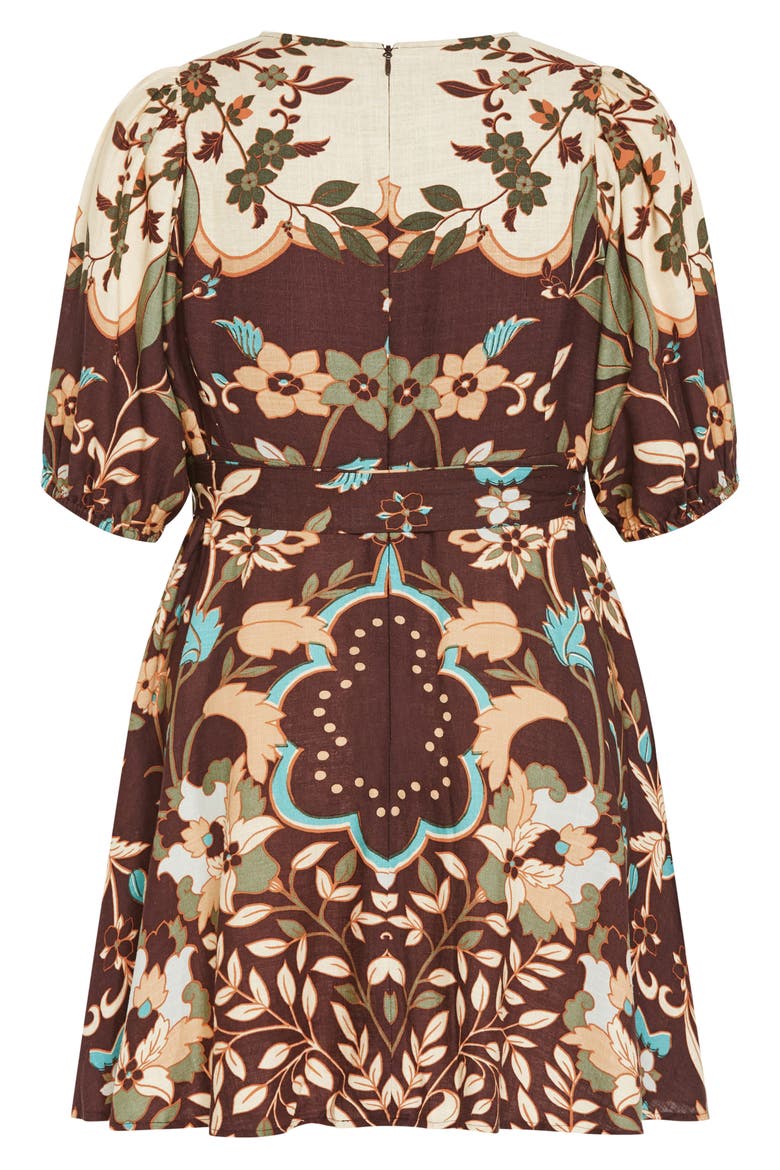 Forever Placement Print Belted Dress, Alternate, color, FOREVER FLORENCE
