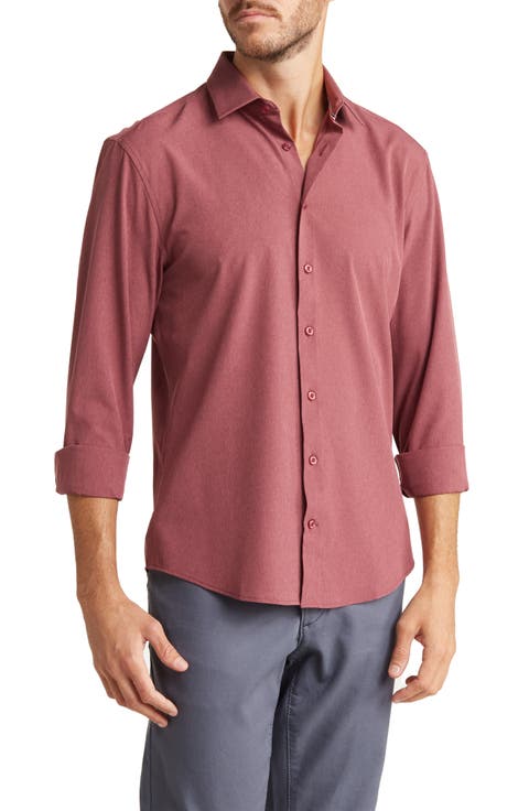 Microfiber Button-Up Shirt