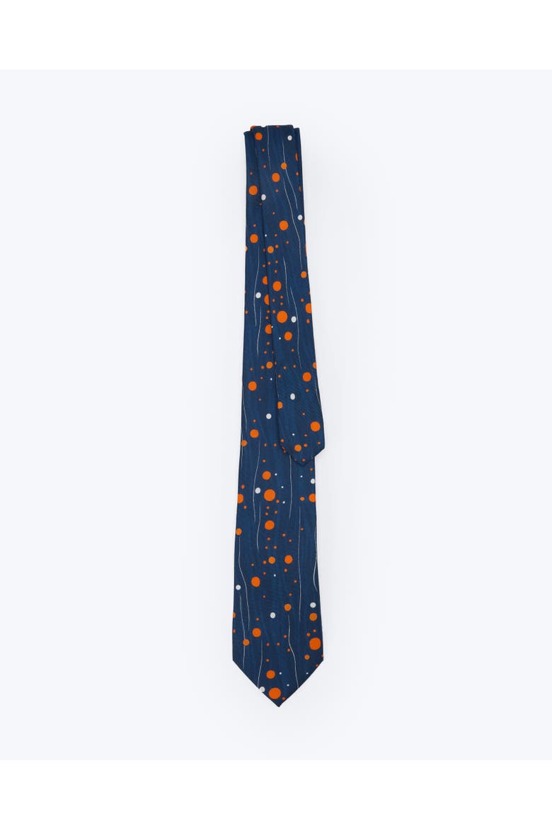 Constellation Dots Printed Silk Tie, Alternate, color, Blue