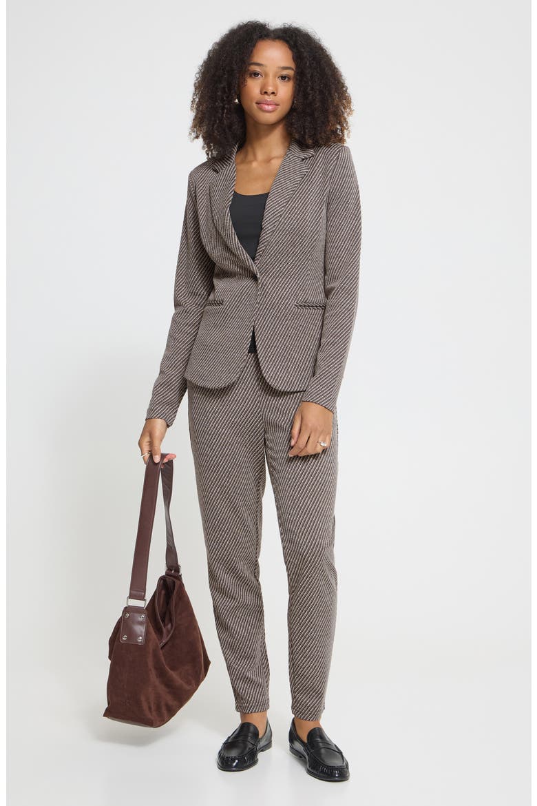 IHKATE One-Button Blazer, Alternate, color, JAVA/ALMOND MILK