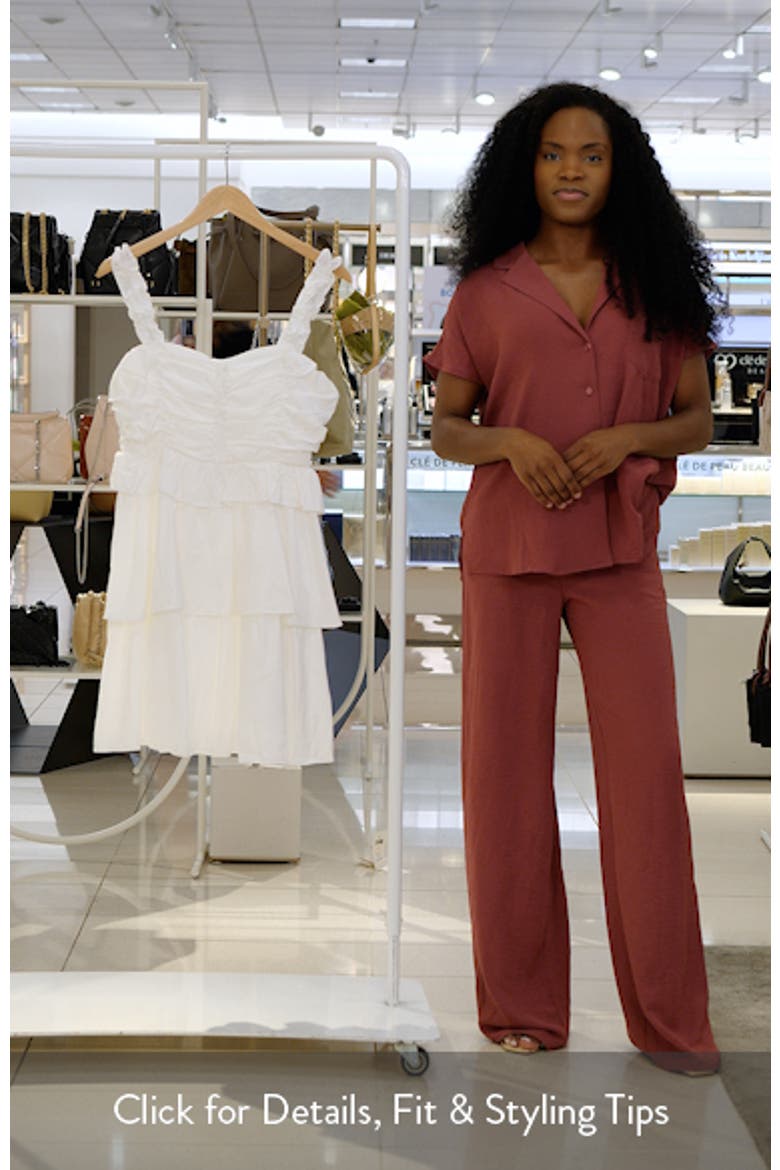Ruched Tiered Cotton Blend Minidress video