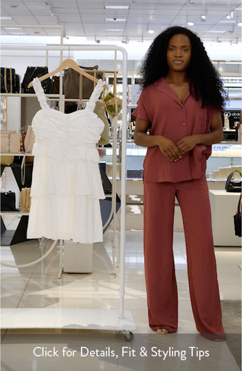 Ruched Tiered Cotton Blend Minidress, sales video thumbnail