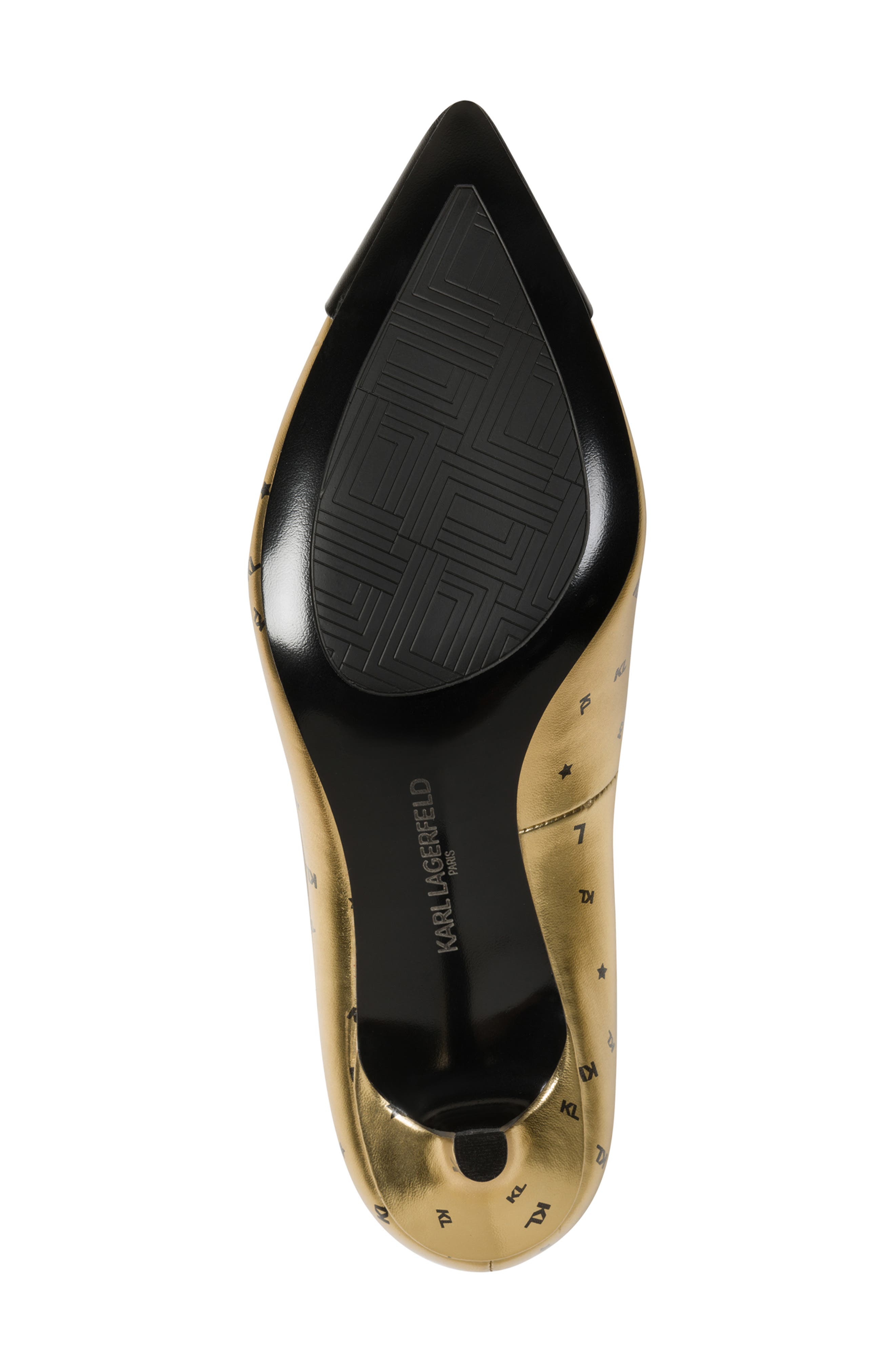 KARL LAGERFELD PARIS Riz Cap Toe Pump, Alternate, color, Gold/ Black