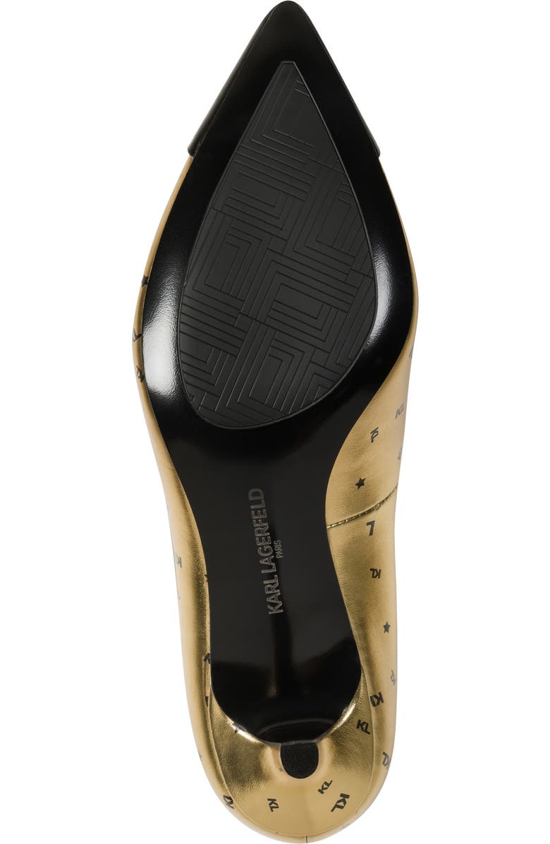 KARL LAGERFELD PARIS Riz Cap Toe Pump, Alternate, color, Gold/ Black