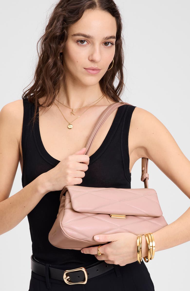 Kate Spade New York grace diamond quilted leather shoulder bag, Alternate, color, Rose Smoke