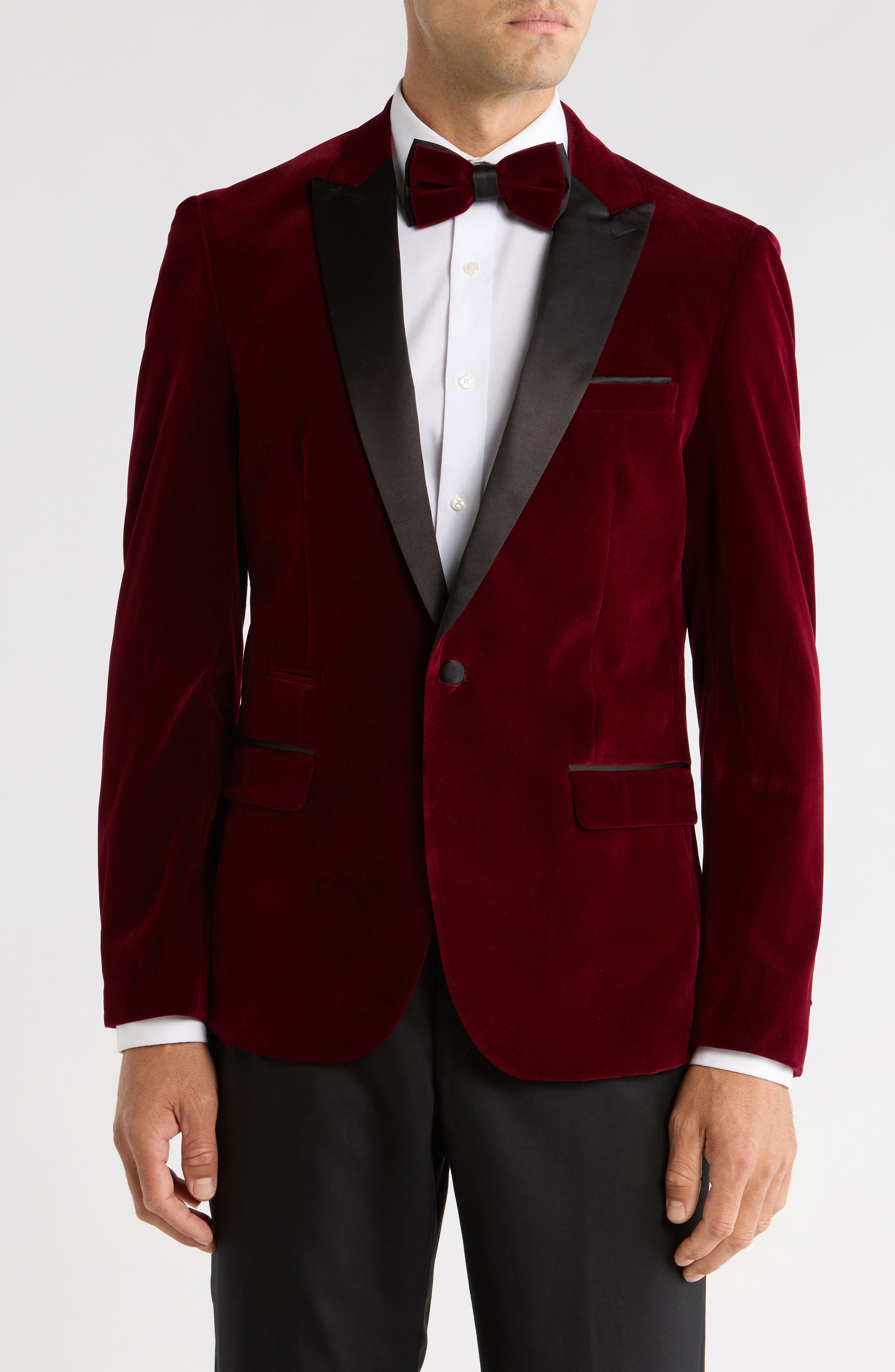 TOM BAINE Peak Lapel Velvet Dinner Jacket
