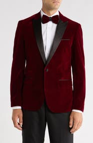 TOM BAINE Peak Lapel Velvet Dinner Jacket