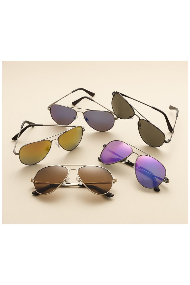 Davis 59mm Aviator Sunglasses, Alternate, color, BLACK/ GREY