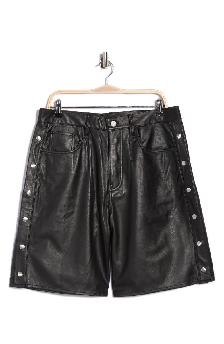 PURPLE BRAND Leather Tearaway Shorts, Alternate, color, 