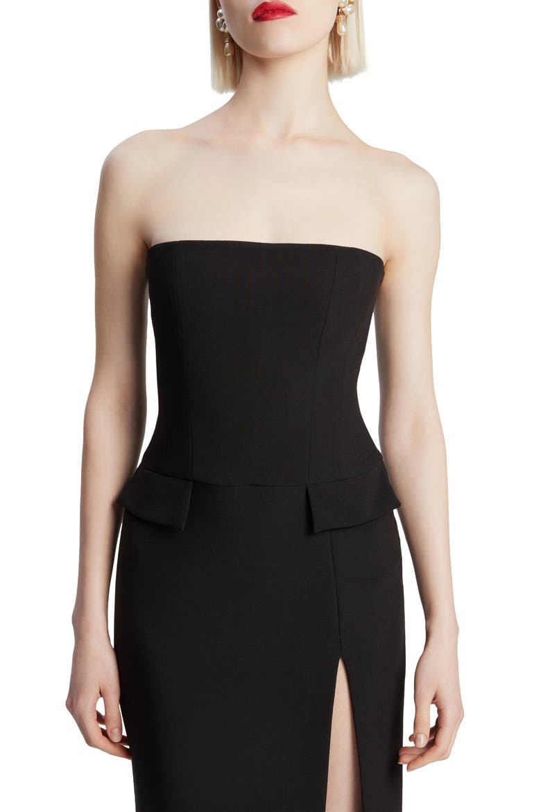 Nikki Strapless Sheath Dress, Alternate, color, BLACK